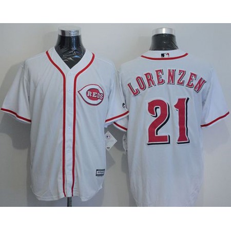 Reds #21 Michael Lorenzen White New Cool Base Stitched MLB Jersey