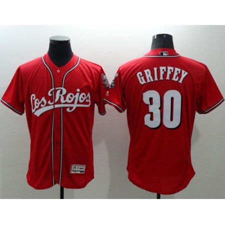 Reds #30 Ken Griffey Red Flexbase Authentic Collection Los Rojos Stitched MLB Jersey