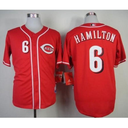 Reds #6 Billy Hamilton Red Cool Base Stitched MLB Jersey