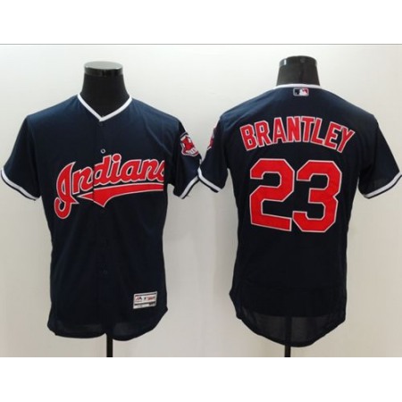 indians #23 Michael Brantley Navy Blue Flexbase Authentic Collection Stitched MLB Jersey