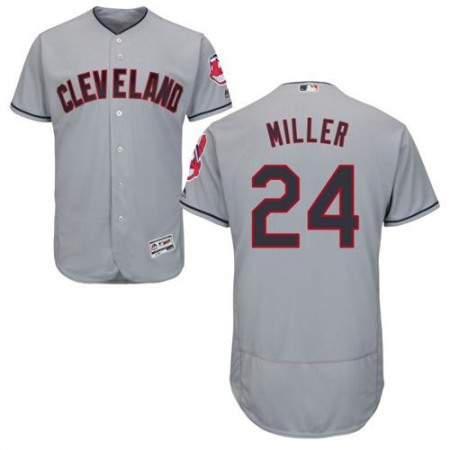 indians #24 Andrew Miller Grey Flexbase Authentic Collection Stitched MLB Jersey