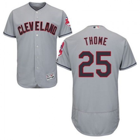 indians #25 Jim Thome Grey Flexbase Authentic Collection Stitched MLB Jersey