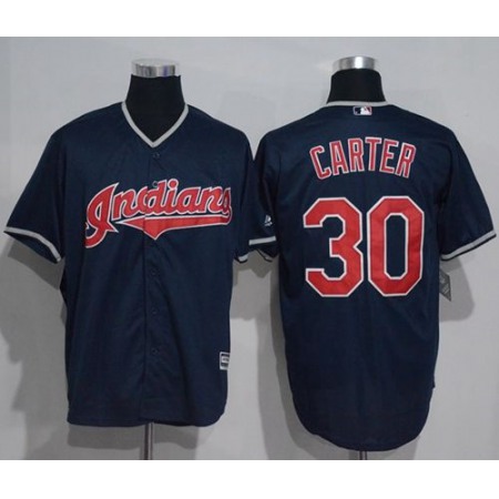indians #30 Joe Carter Navy Blue New Cool Base Stitched MLB Jersey