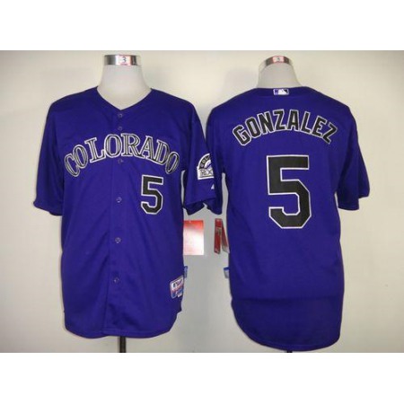 Rockies #5 Carlos Gonzalez Purple Cool Base Stitched MLB Jersey