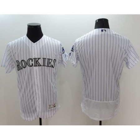 Rockies Blank White Flexbase Authentic Collection Stitched MLB Jersey