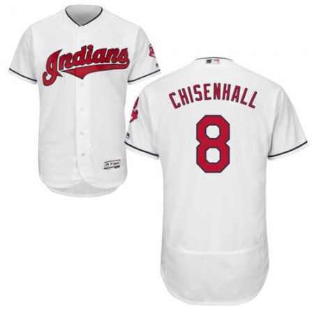 indians #8 Lonnie Chisenhall White Flexbase Authentic Collection Stitched MLB Jersey