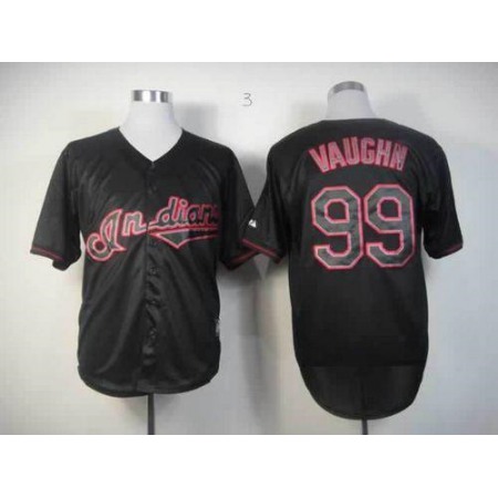 indians #99 Ricky Vaughn Black Fashion Stitched MLB Jersey