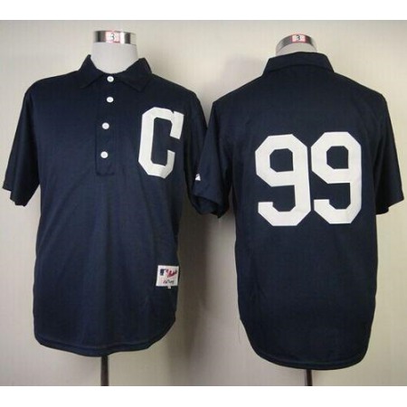 indians #99 Ricky Vaughn Navy Blue 1902 Turn Back The Clock Stitched MLB Jersey