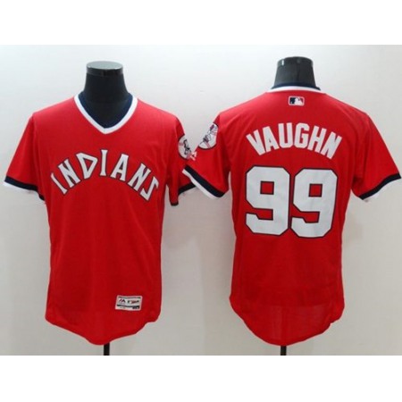 indians #99 Ricky Vaughn Red Flexbase Authentic Collection 1978 Turn Back The Clock Stitched MLB Jersey