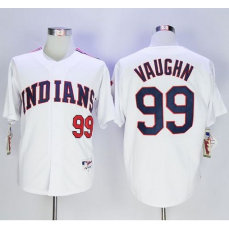 indians #99 Ricky Vaughn White 1978 Turn Back The Clock Stitched MLB Jersey