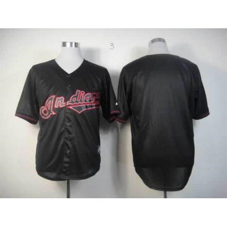 indians Blank Black Fashion Stitched MLB Jersey