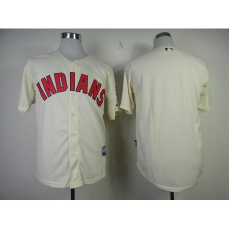 indians Blank Cream Cool Base Stitched MLB Jersey