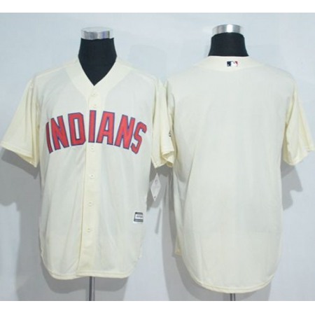 indians Blank Cream New Cool Base Stitched MLB Jersey