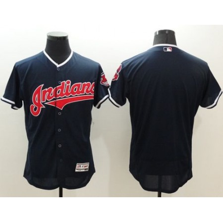 indians Blank Navy Blue Flexbase Authentic Collection Stitched MLB Jersey
