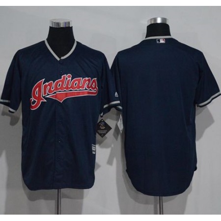 indians Blank Navy Blue New Cool Base Stitched MLB Jersey