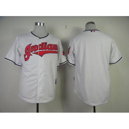 indians Blank White Cool Base Stitched MLB Jersey