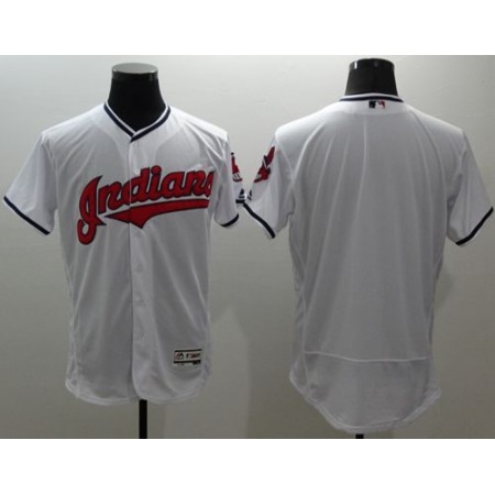 indians Blank White Flexbase Authentic Collection Stitched MLB Jersey