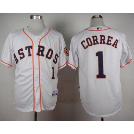 Astros #1 Carlos Correa White Cool Base Stitched MLB Jersey
