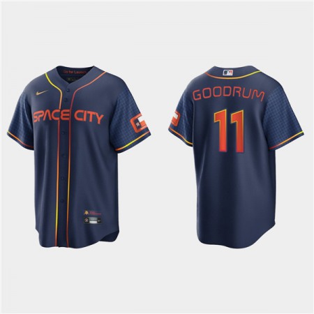 Men's Houston Astros #11 Nino Goodrum 2022 Navy City Connect Cool Base Stitched Jersey