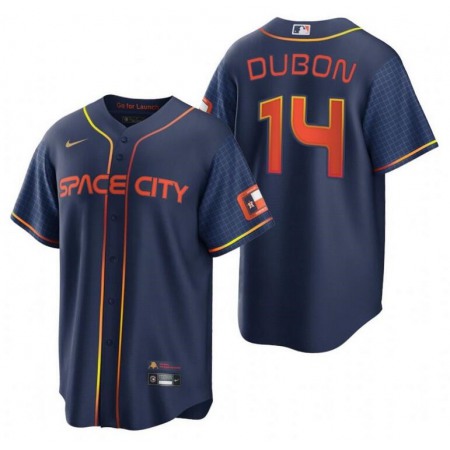 Men's Houston Astros #14 Mauricio Dubon 2022 Navy City Connect Cool Base Stitched Jersey