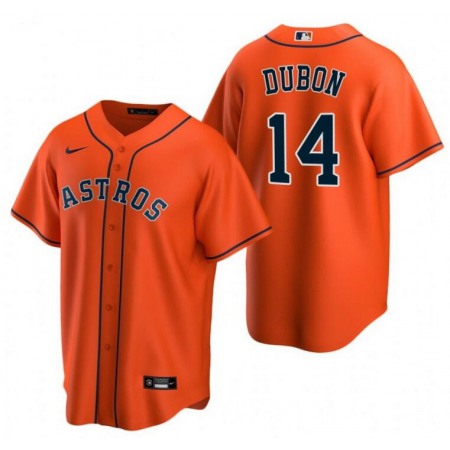 Men's Houston Astros #14 Mauricio Dubon Orange Cool Base Stitched Baseball Jersey