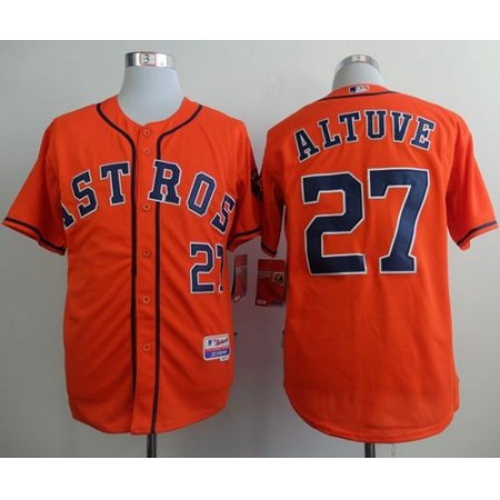 Astros #27 Jose Altuve Orange Cool Base Stitched MLB Jersey