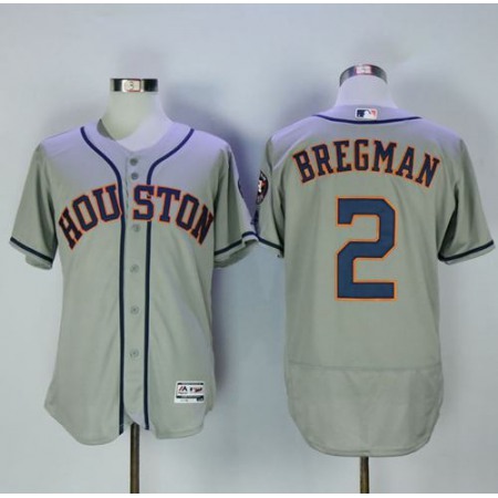 Astros #2 Alex Bregman Grey Flexbase Authentic Collection Stitched MLB Jersey