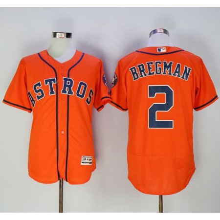 Astros #2 Alex Bregman Orange Flexbase Authentic Collection Stitched MLB Jersey