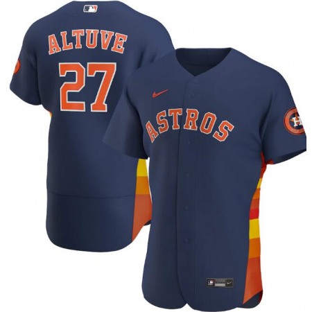 Men's Houston Astros #27 Jose Altuve Navy Flex Base Stitched Jersey