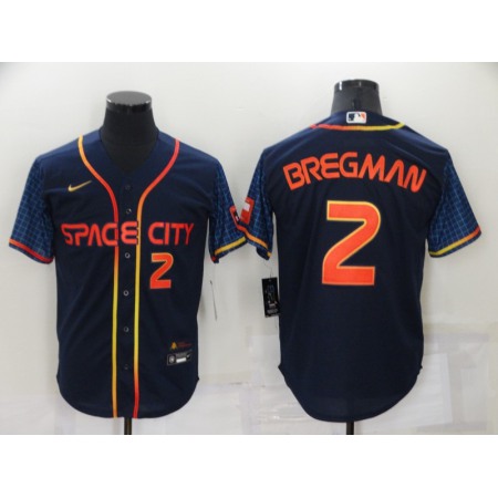 Men's Houston Astros #2 Alex Bregman 2022 Navy City Connect Cool Base Stitched Jersey