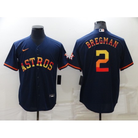 Men's Houston Astros #2 Alex Bregman 2022 Navy Cool Base Stitched Jersey