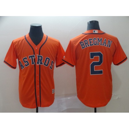 Men's Houston Astros #2 Alex Bregman Orange Cool Base Stitched MLB Jersey