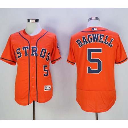 Astros #5 Jeff Bagwell Orange Flexbase Authentic Collection Stitched MLB Jersey