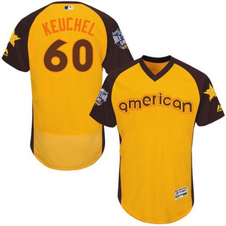 Astros #60 Dallas Keuchel Gold Flexbase Authentic Collection 2016 All-Star American League Stitched MLB Jersey
