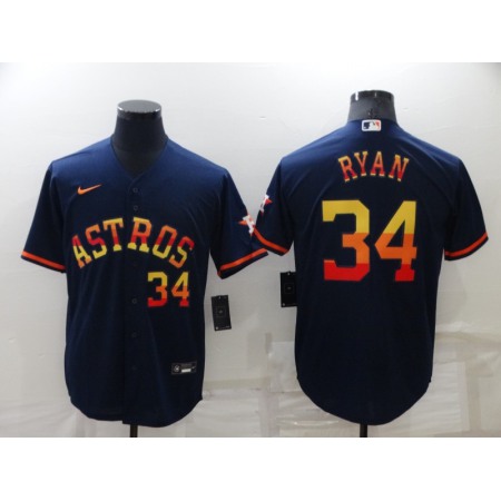 Men's Houston Astros #34 Nolan Ryan 2022 Navy Cool Base Stitched Jersey