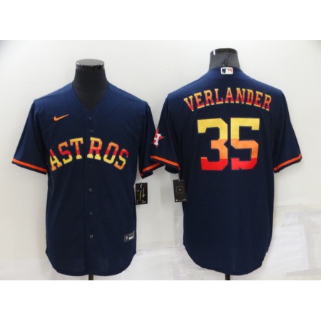 Men's Houston Astros #35 Justin Verlander 2022 Navy Cool Base Stitched Jersey