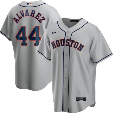 Men's Houston Astros #44 Yordan Alvarez Grey Cool Base Stitched Jersey