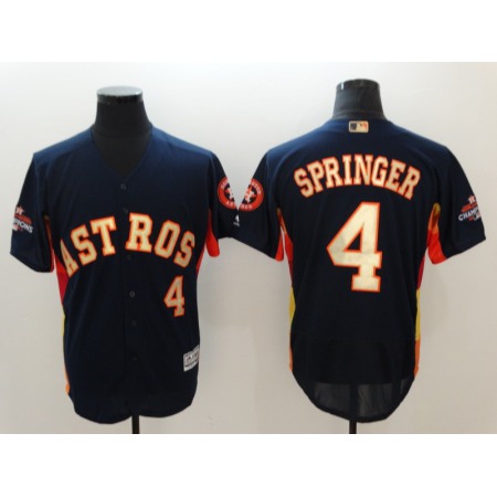 Men's Houston Astros #4 George Springer Navy 2018 Gold Program Flexbase Stitched MLB Jersey