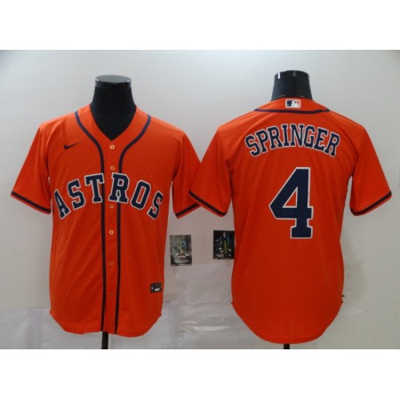 Men's Houston Astros #4 George Springer Orange Cool Base Stitched MLB Jersey