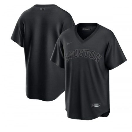 Men's Houston Astros Blank Black Pitch Black Fashion Replica Stitched Jersey