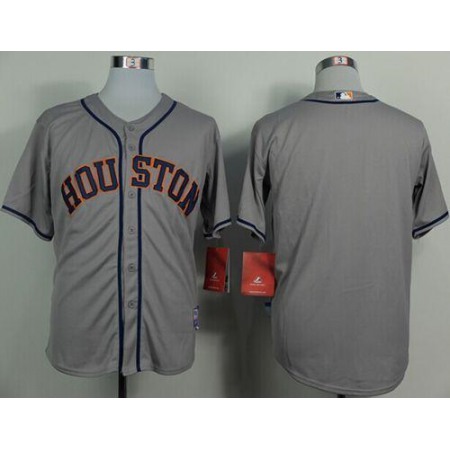 Astros Blank Grey Cool Base Stitched MLB Jersey