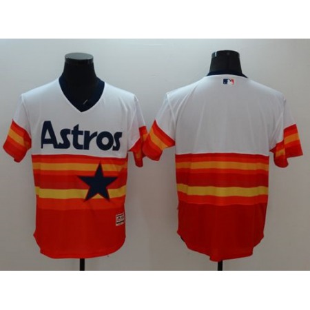 Astros Blank White/Orange Flexbase Authentic Collection Cooperstown Stitched MLB Jersey