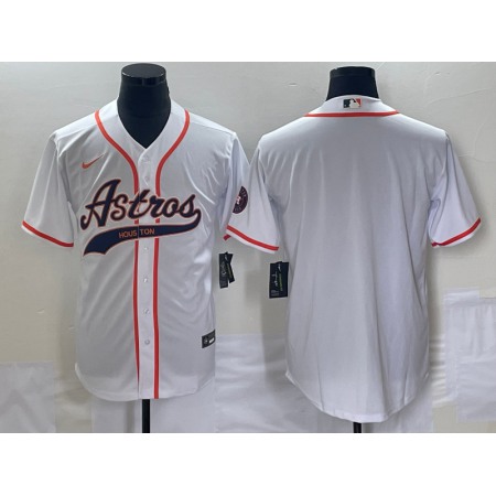 Men's Houston Astros Blank White Cool Base Stitched Baseball Jersey