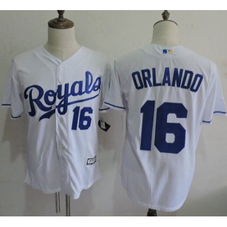 Royals #16 Paulo Orlando White New Cool Base Stitched MLB Jersey