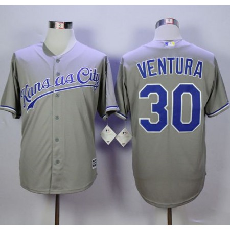 Royals #30 Yordano Ventura New Grey Cool Base Stitched MLB Jersey