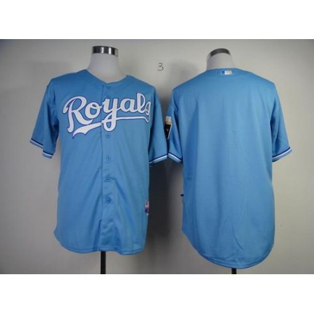 Royals Blank Light Blue Cool Base Stitched MLB Jersey
