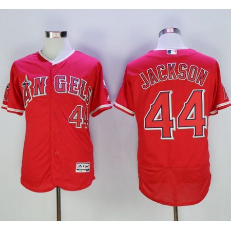 Angels of Anaheim #44 Reggie Jackson Red Flexbase Authentic Collection Stitched MLB Jersey
