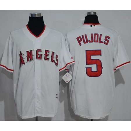 Angels of Anaheim #5 Albert Pujols White New Cool Base Stitched MLB Jersey