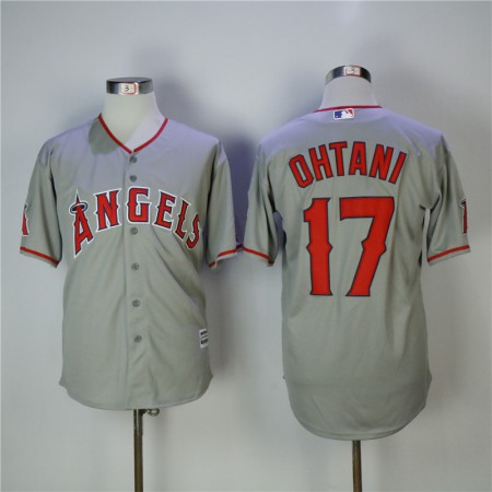 Men's Los Angeles Angels #17 Shohei Ohtani Gray Cool Base Stitched MLB Jersey