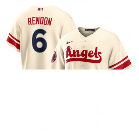 Men's Los Angeles Angels #6 Anthony Rendon 2022 Cream City Connect Cool Base Stitched Jersey